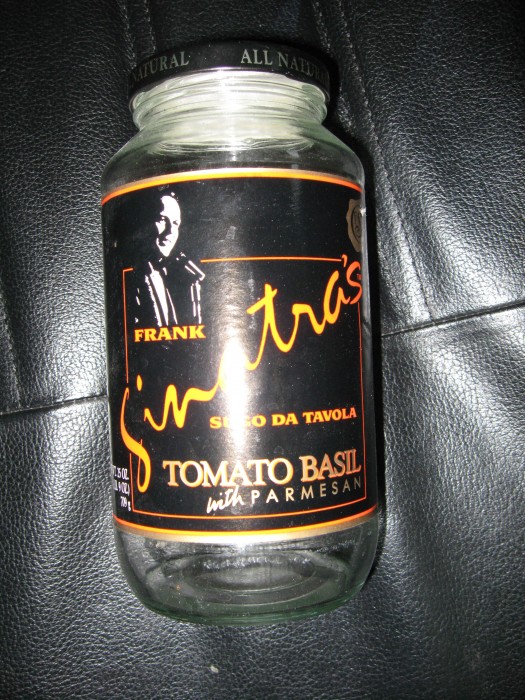 FRANK SINATRA Spaghetti Sauce Bottle empty 1991 The